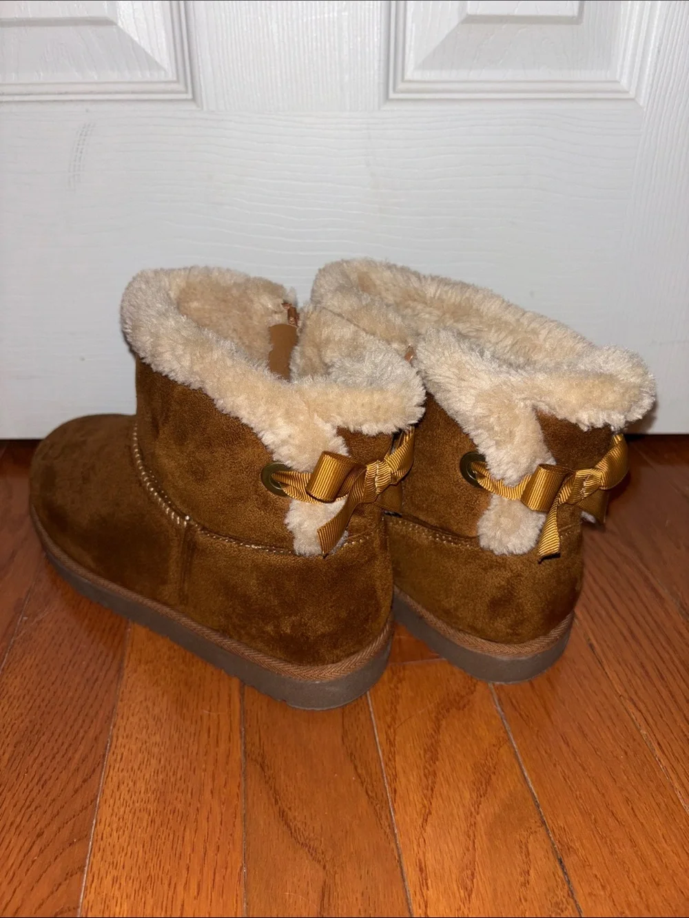 Hot Cakes Kids Brown Suede Shearling-Lined Ankle Boots
